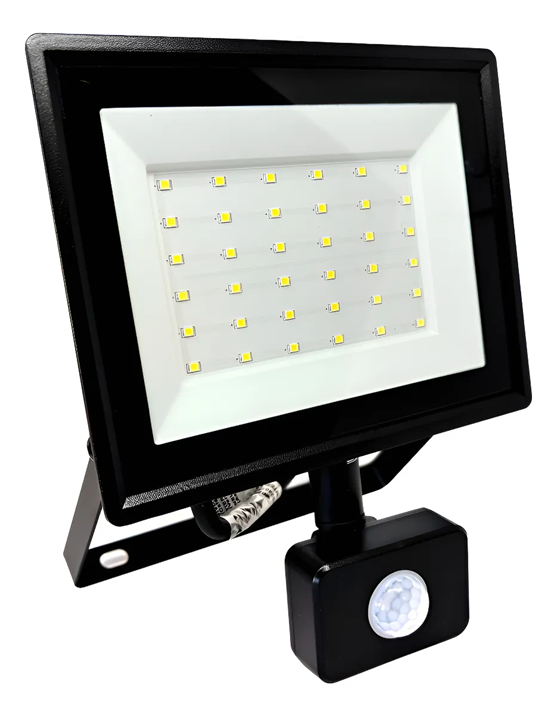 Proyector De Área Led Ultra Plano C/ Sensor 50W (Dob) Luz Día